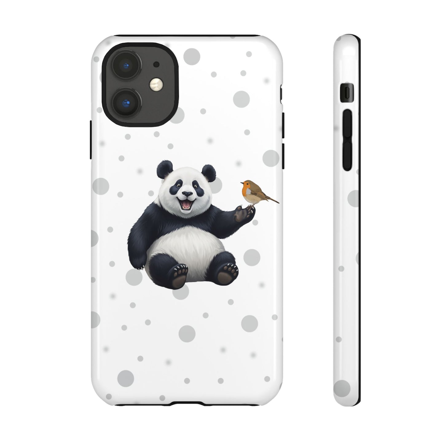 Rotkehlchen mit Panda iPhone & Google Pixel Tiermotiv Handyhülle - Tierisch guter Schutz