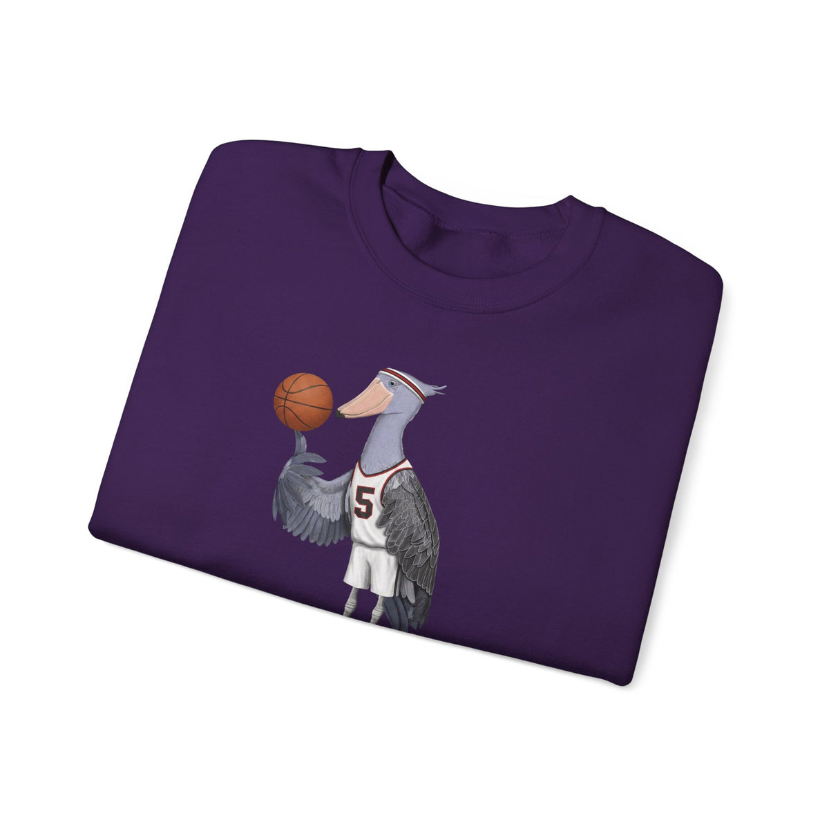 Shoebill Funny Basketball Bird Sweatshirt | Bird Watcher Crewneck | Unisex Unique Hoops Fan Gift