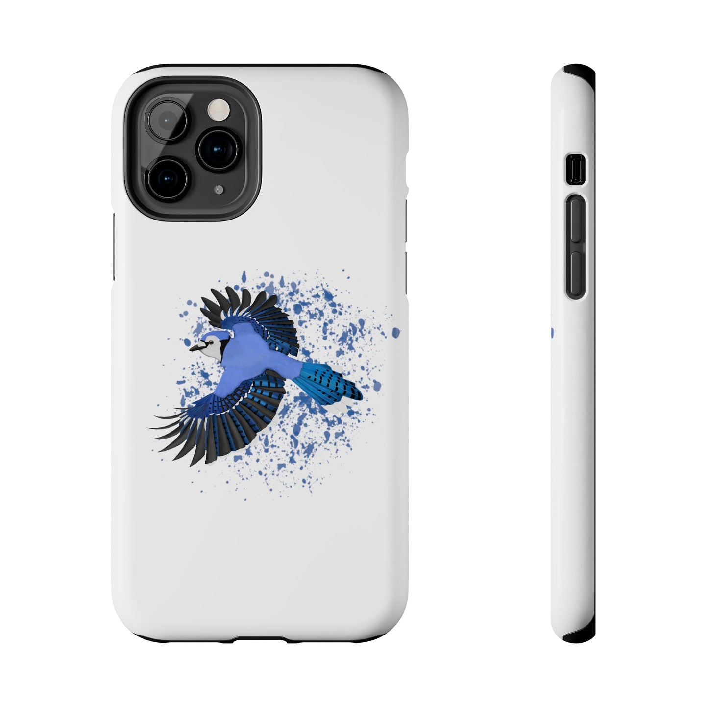 Blue Jay Bird Art Tough Phone Case White