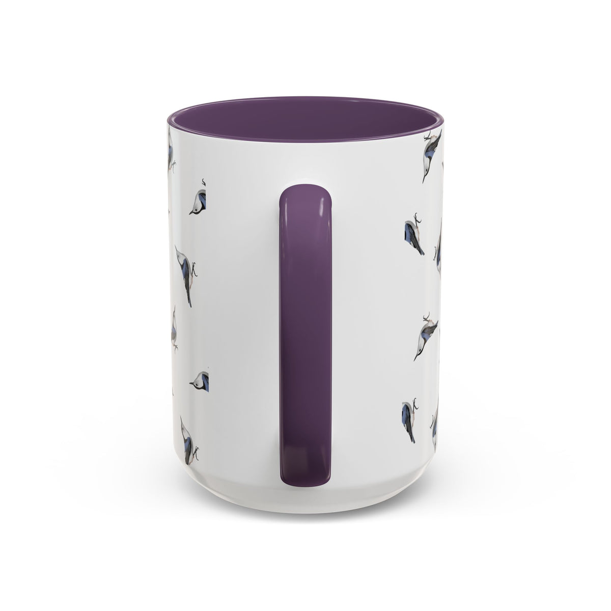 Nuthatch All-Over Pattern Accent Mug | Colorful Bird Lover Gift for Birdwatchers