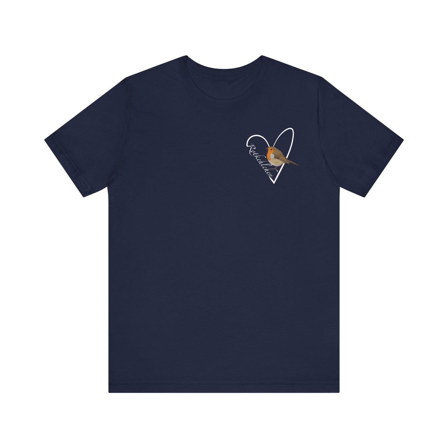 Rotkehlchen Vogel Singvogel T-Shirt mit Herz für Vogelfreunde