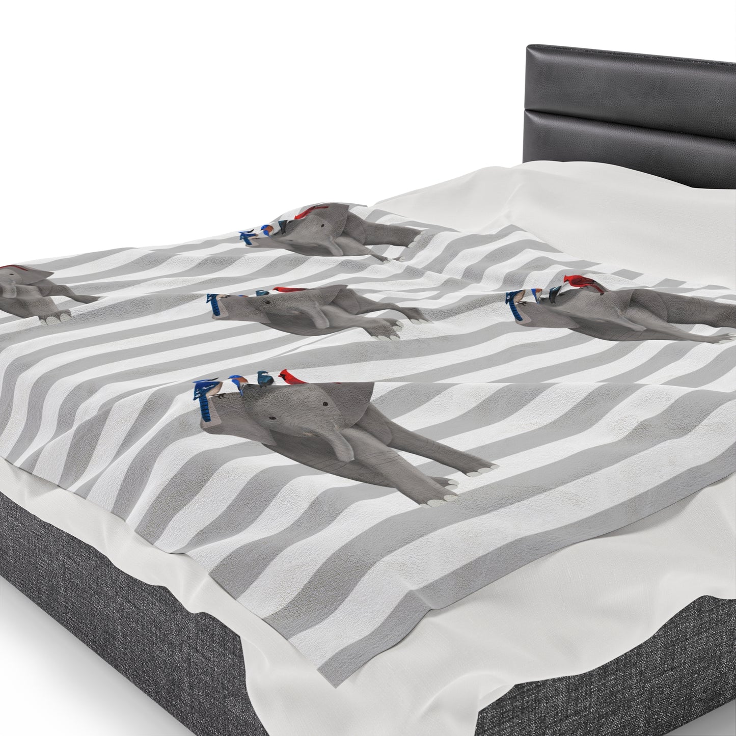 Tree Swallow, Bluebird, Blue Jay and Cardinal Sofa Blankets on All Over Print background