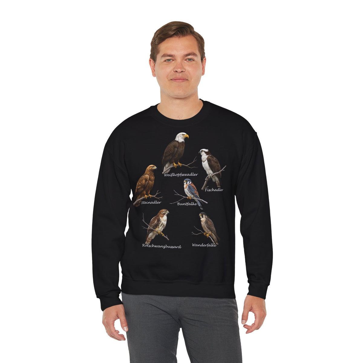 Falke Sweatshirt Vogelmotiv – Animal Graphic Tee und Casual Everyday Wear Stil
