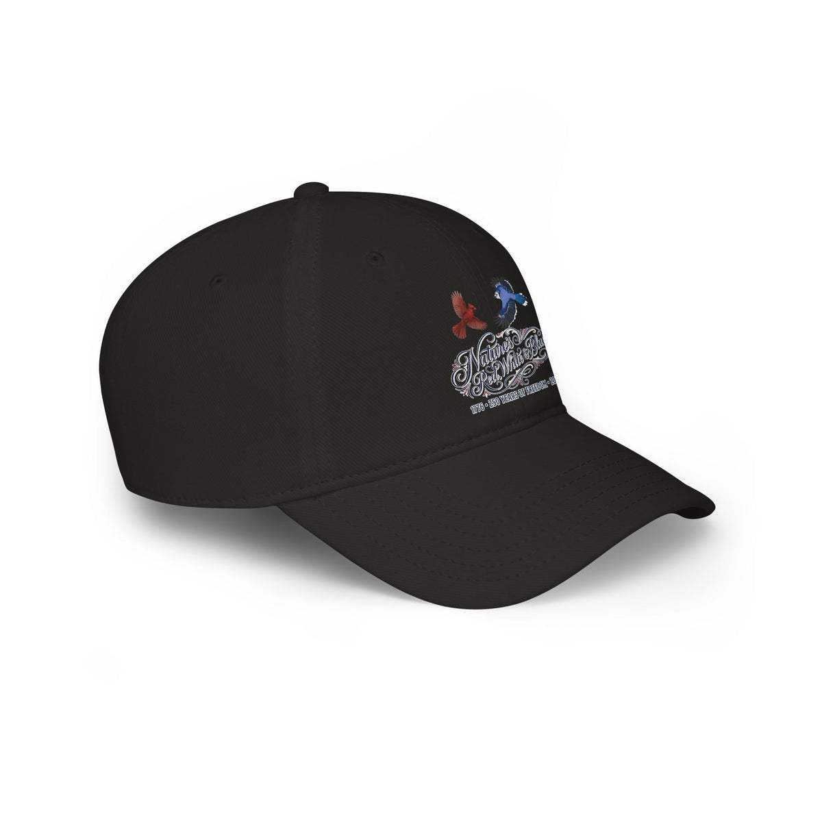 Nature's Red, White & Blue Baseball Cap | Blue Jay Cardinal 250th Anniversary Edition | jz.birds