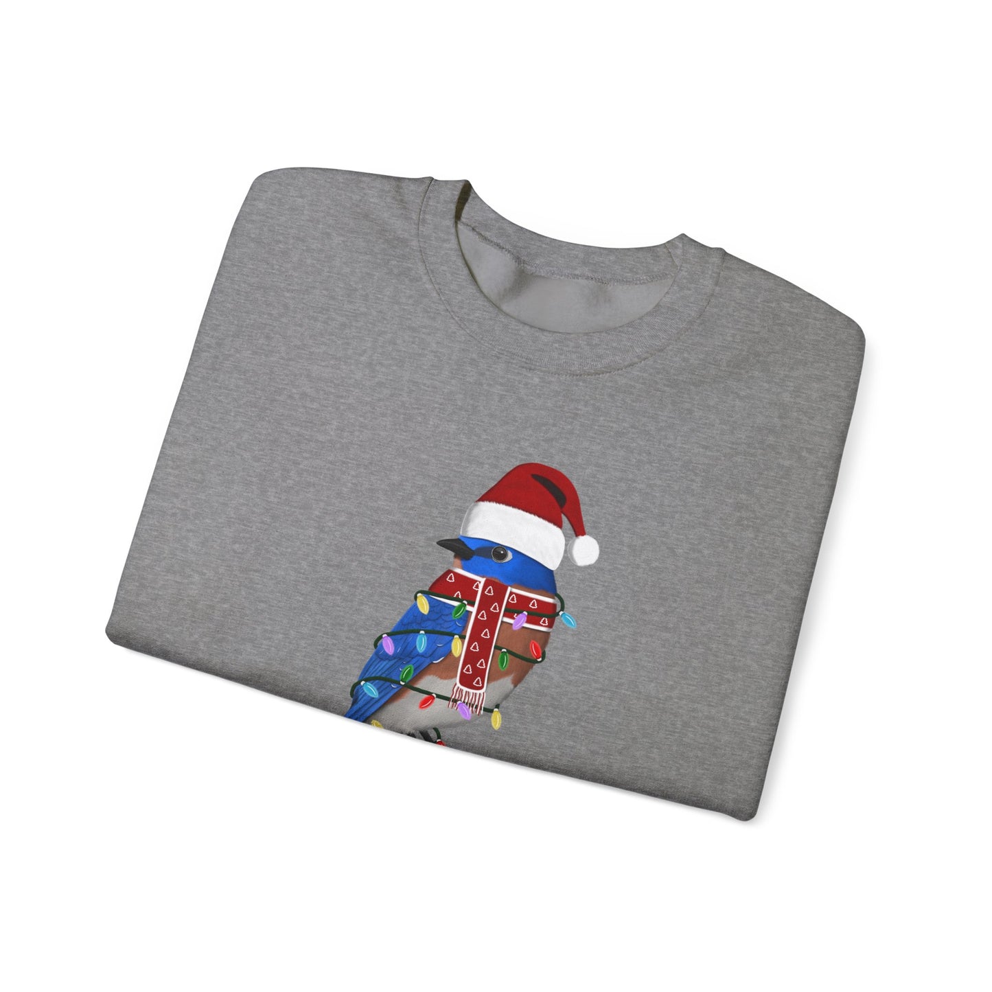 Bluebird with Fairy Lights Santa Claus Christmas Bird Sweatshirt