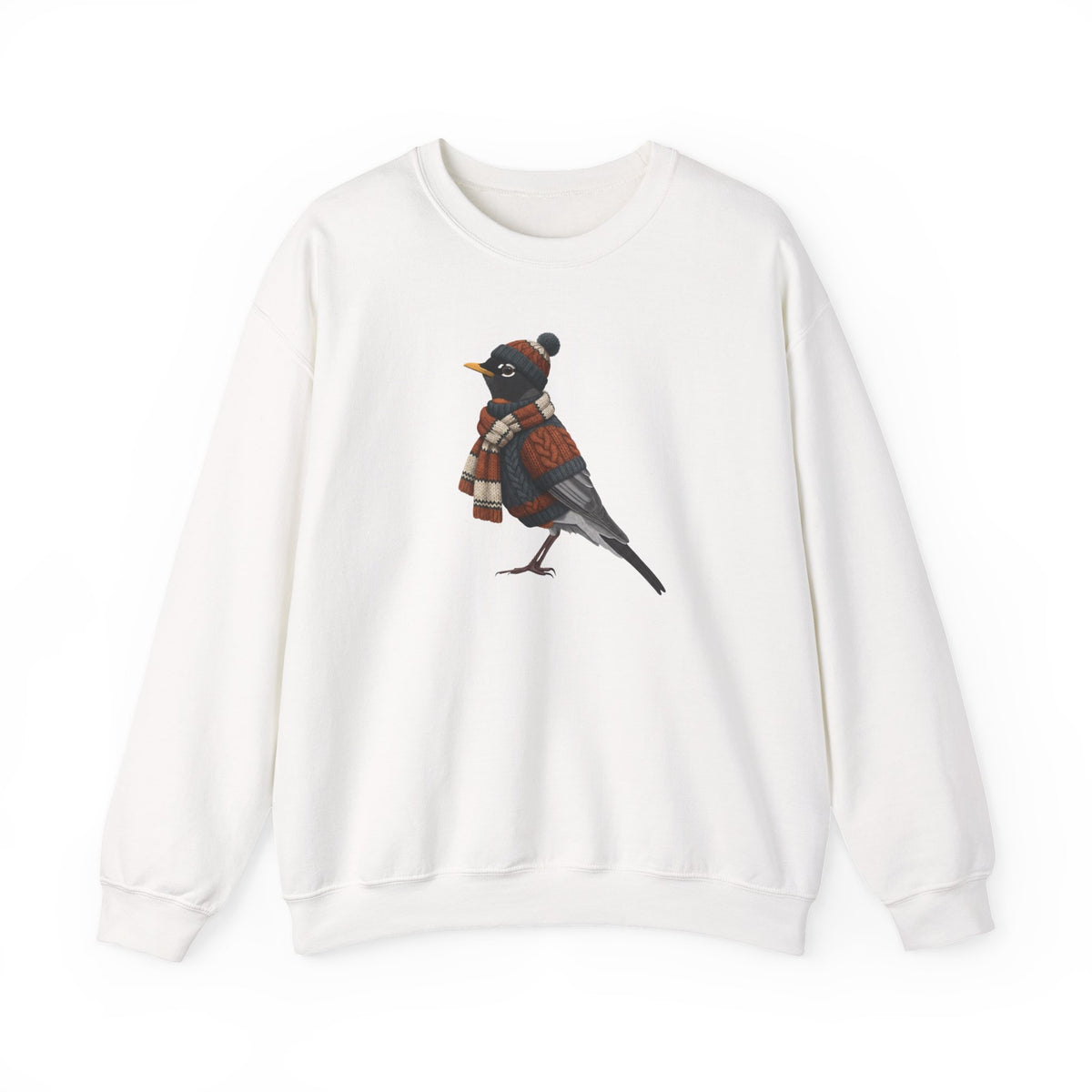 American Robin Winter Sweatshirt | Bird Watcher Crewneck Unisex Songbirds Wearing Knit Gift for Lovers – Animal Lover Cozy