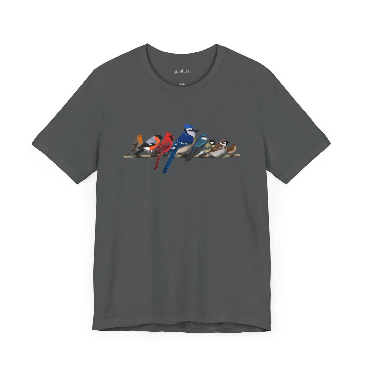 Blue Jay Cardinal Robin Garden Birds on a Branch Birding & Birdwatching Bird T-Shirt