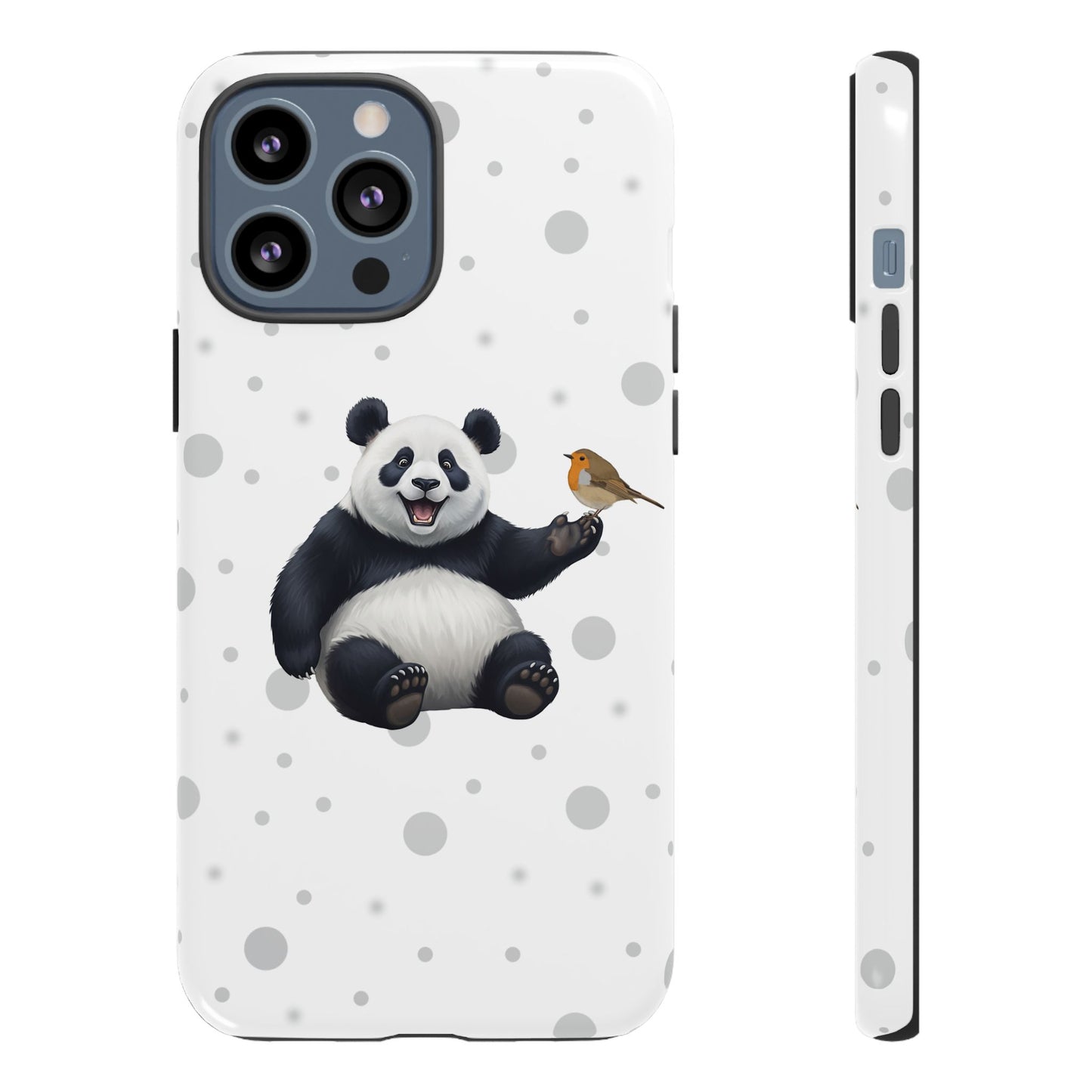 Rotkehlchen mit Panda iPhone & Google Pixel Tiermotiv Handyhülle - Tierisch guter Schutz