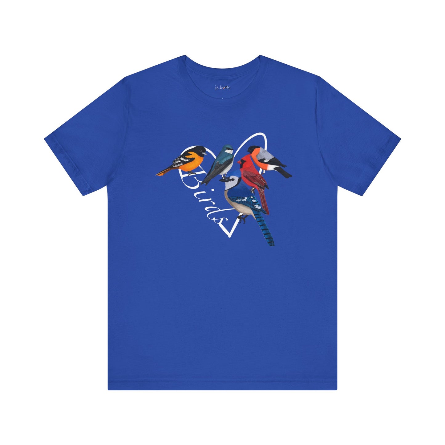 Blue Jay Cardinal Oriole Bullfinch Tree Swallow Heart Bird T-Shirt