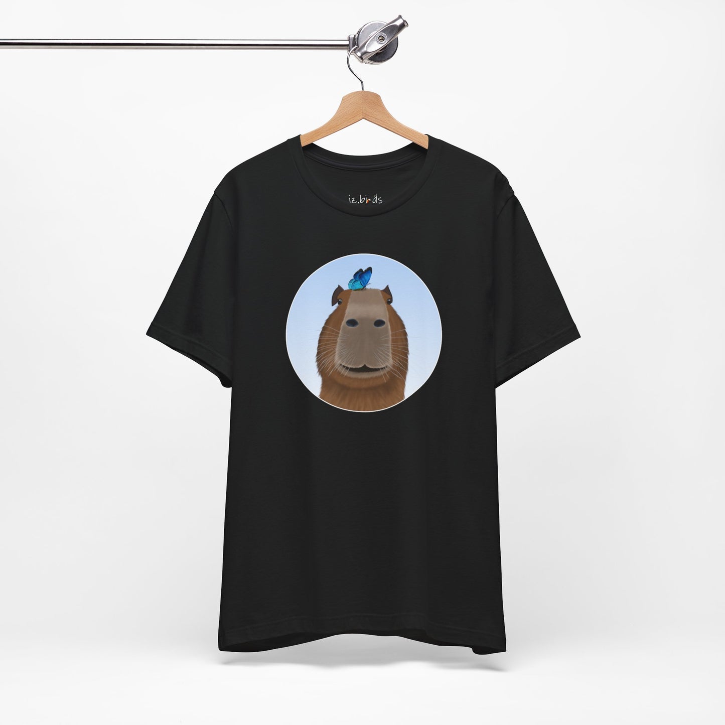 Capybara with Butterfly Friend on Head Funny T-Shirt