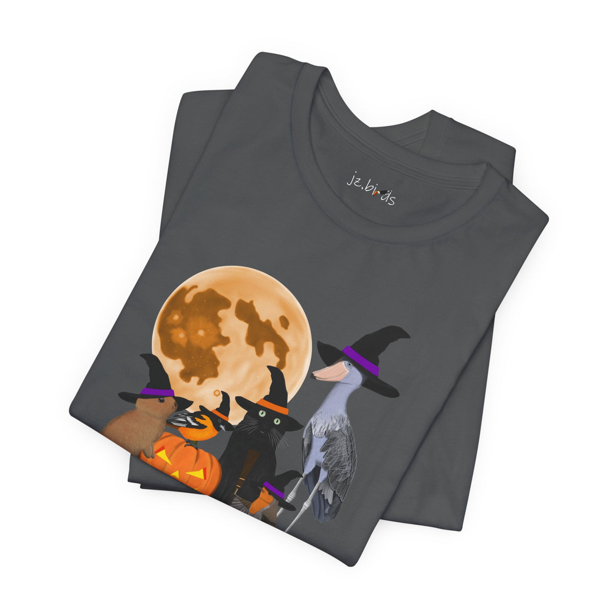 Baltimore Oriole Robin Shoebill with Cat and Bunny Halloween Bird T-Shirt