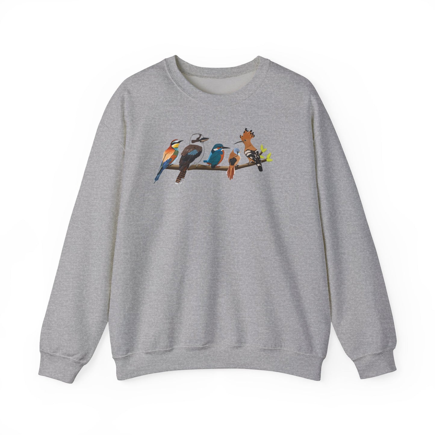 Vögel auf einem Ast Vogel Sweatshirt Wiedehopf Eisvogel Kookaburra