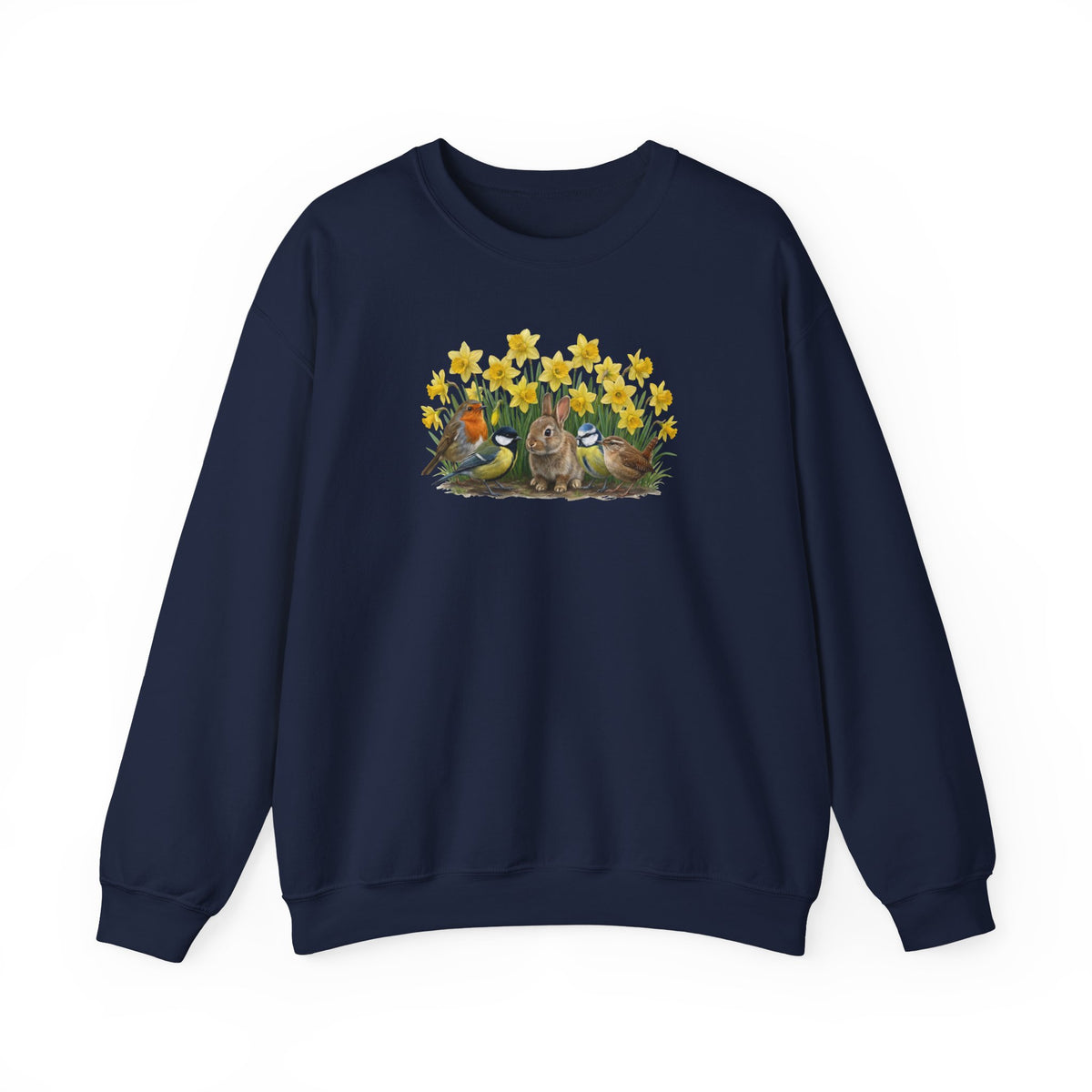 Oster-Sweatshirt Frühlingswiese – Sweatshirt Vogelmotiv mit Animal Graphic Tee Hintergrund