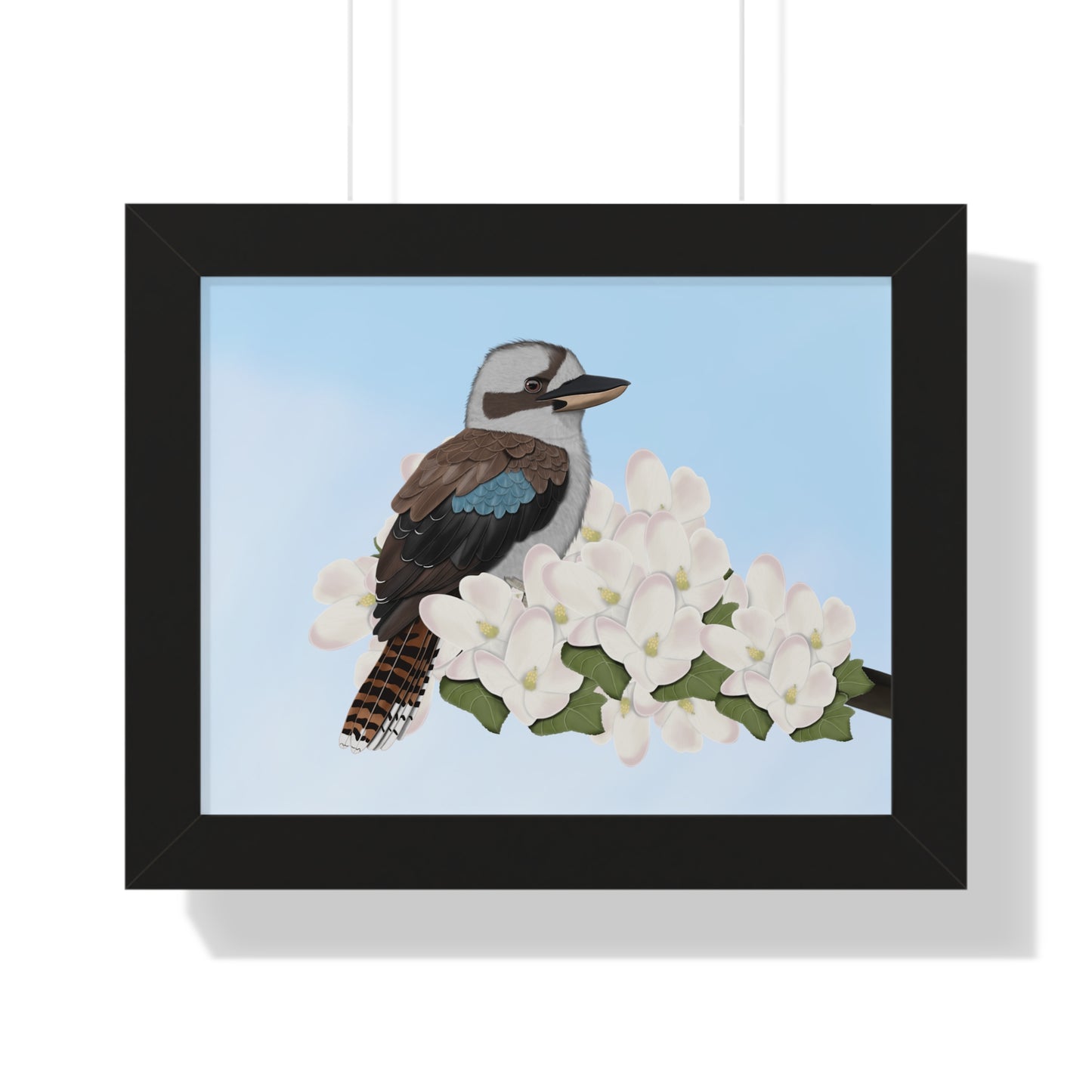 Kookaburra Spring Blossoms Bird Framed Poster – Home & Living