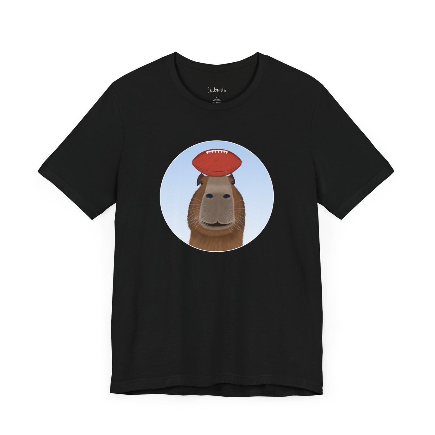 Capybara with Football Funny T-Shirt