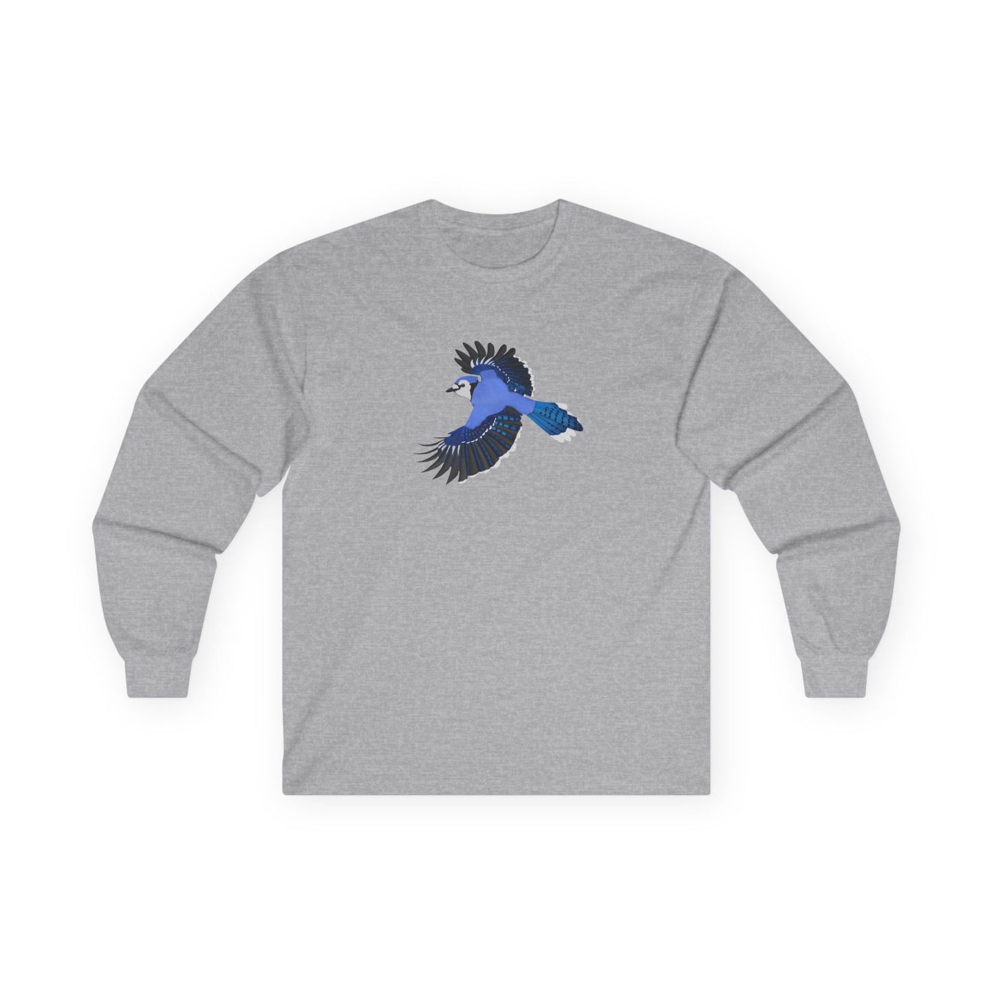 Blue Jay Birding & Birdwatching Bird Cotton Long Sleeve T-Shirt