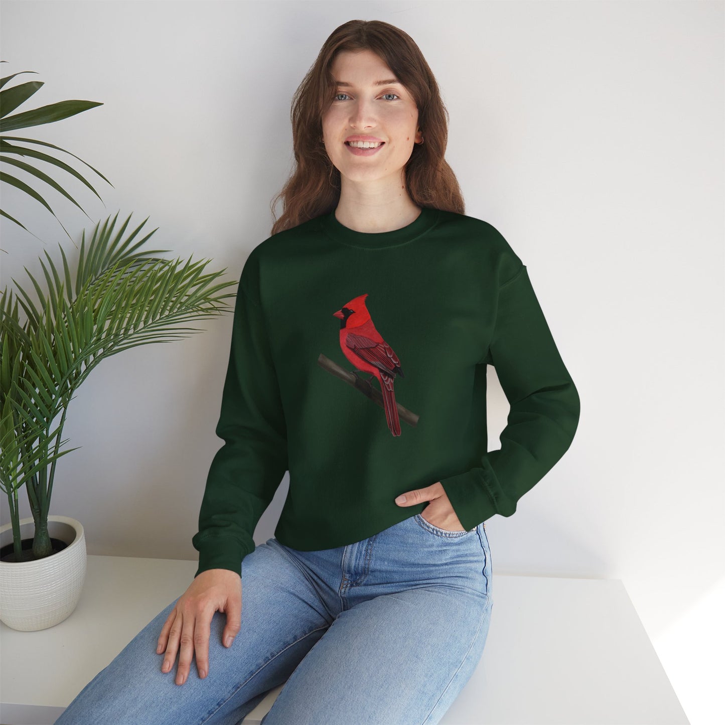 Cardinal Bird Watcher Biologist Crewneck Sweatshirt