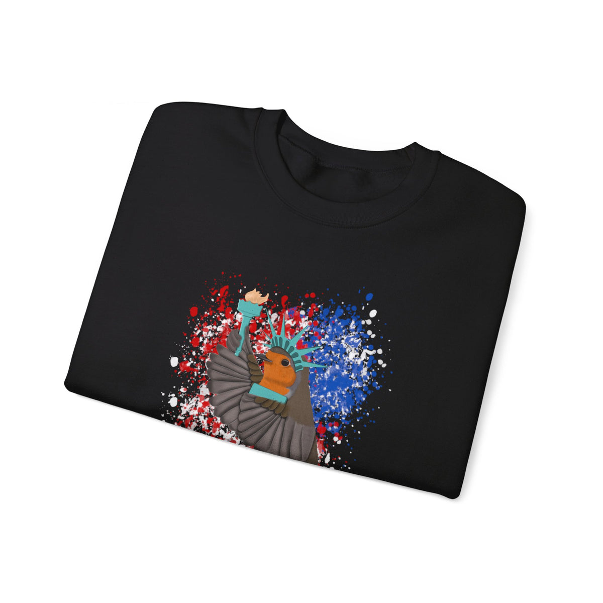 Robin 4th of July Sweatshirt Statue of Liberty Bird Watcher
