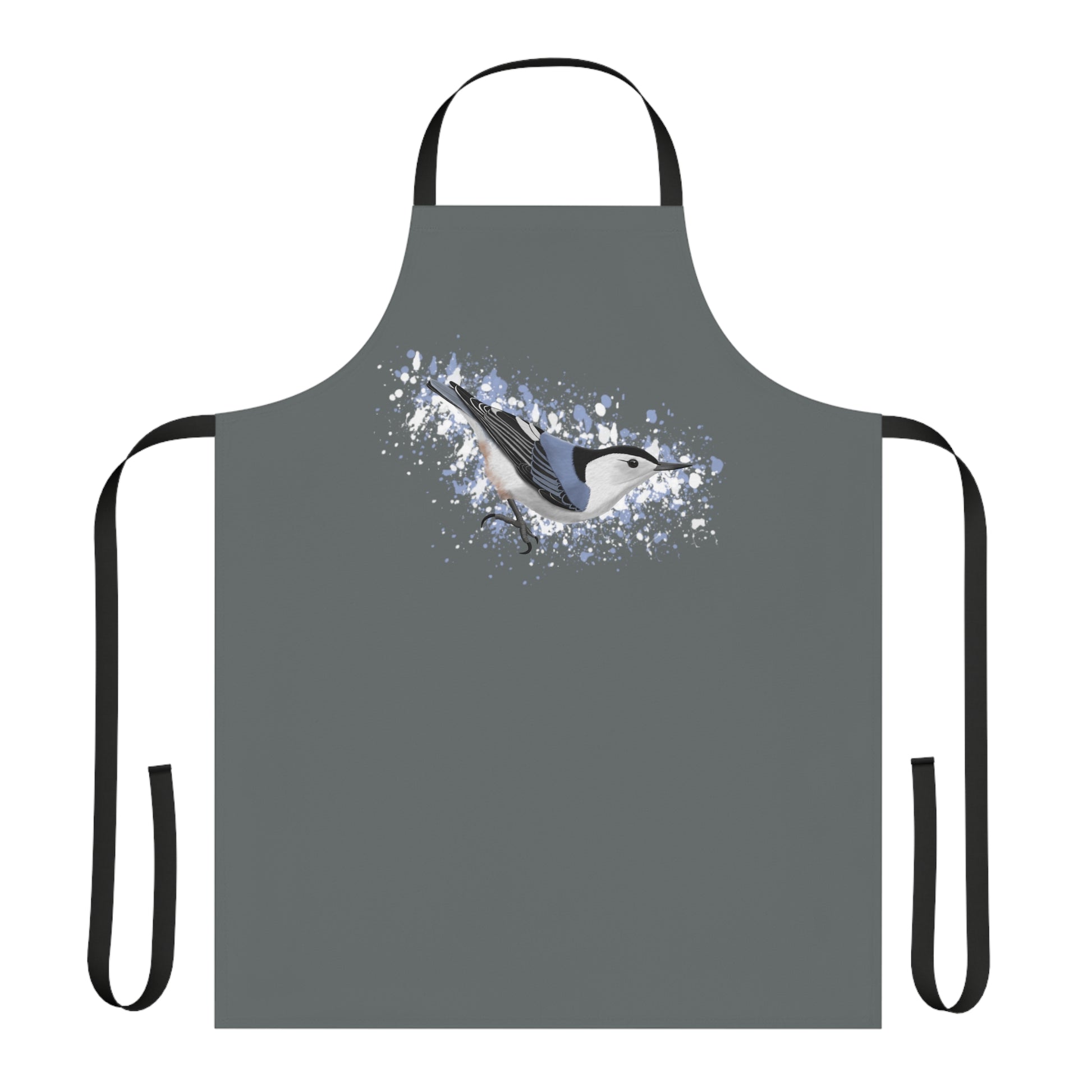 White-Breasted Nuthatch Bird Art Apron Dark Grey