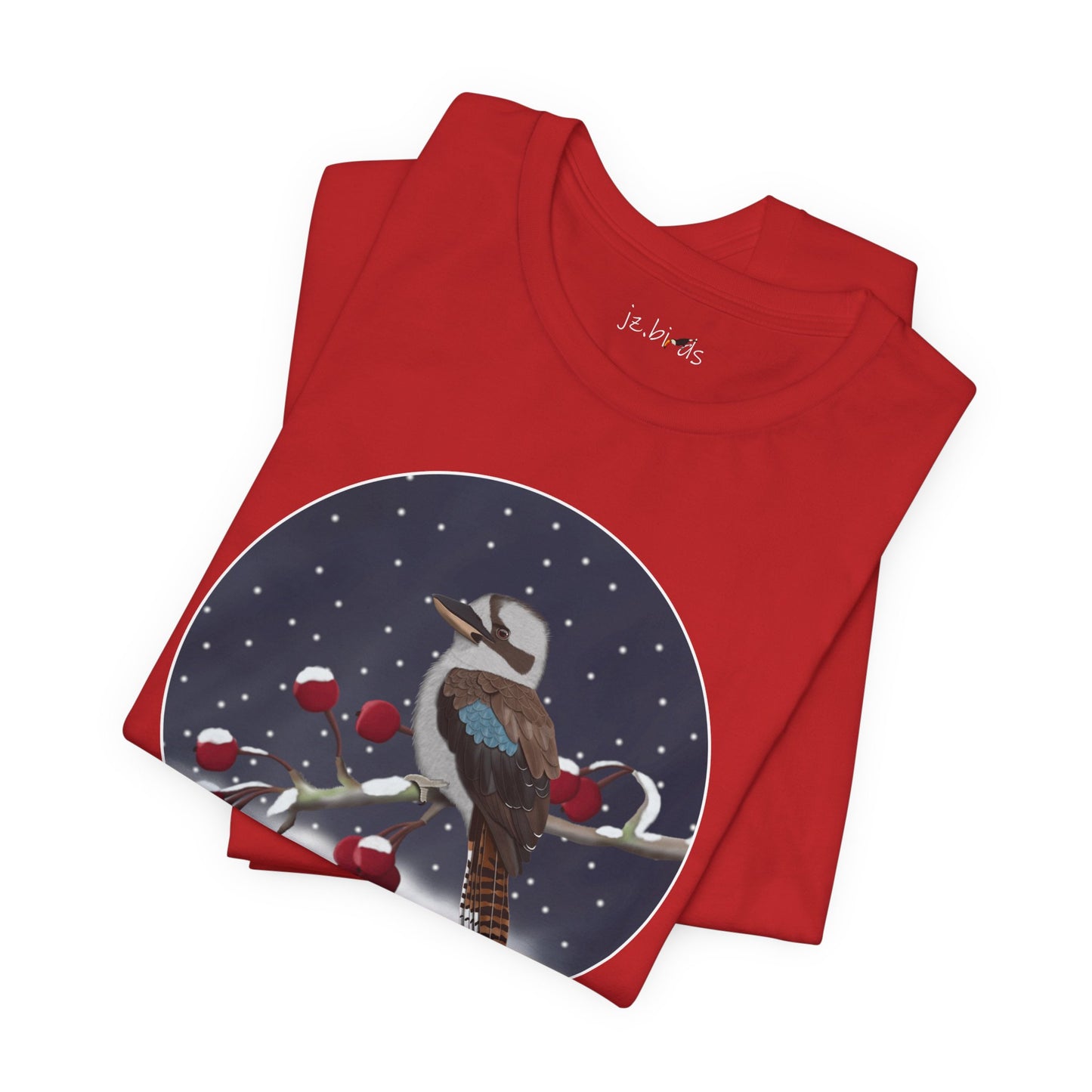 Kookaburra on a Winter Branch Birdwatcher Christmas Bird T-Shirt