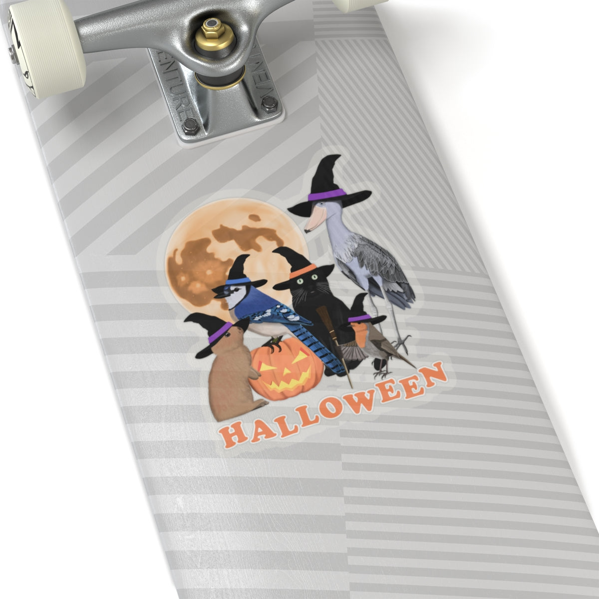 Blue Jay Robin Shoebill with Cat and Bunny Halloween Bird Sticker