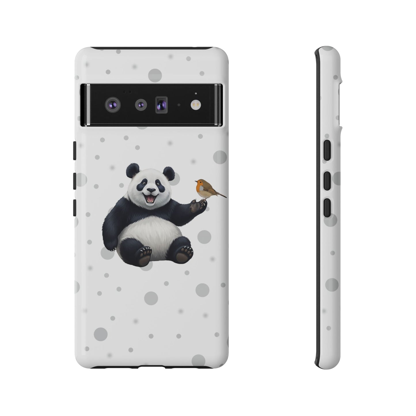 Rotkehlchen mit Panda iPhone & Google Pixel Tiermotiv Handyhülle - Tierisch guter Schutz