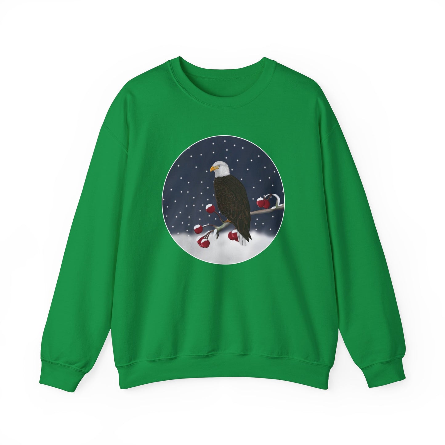 Bald Eagle on a Winter Branch Birdwatcher Christmas Bird Sweatshirt