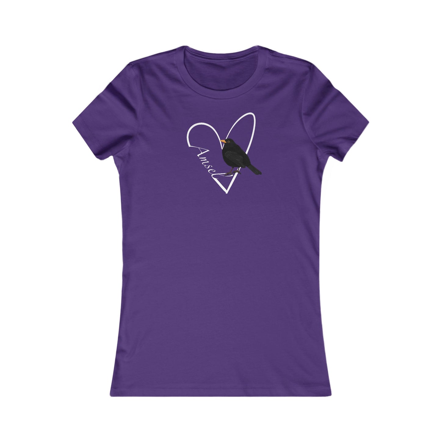 Amsel mit Herz Vogel Frauen T-Shirt für Vogelfreundinnen