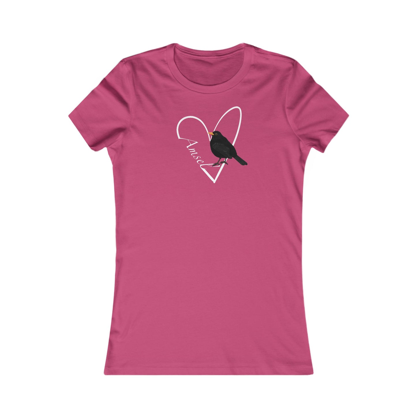 Amsel mit Herz Vogel Frauen T-Shirt für Vogelfreundinnen