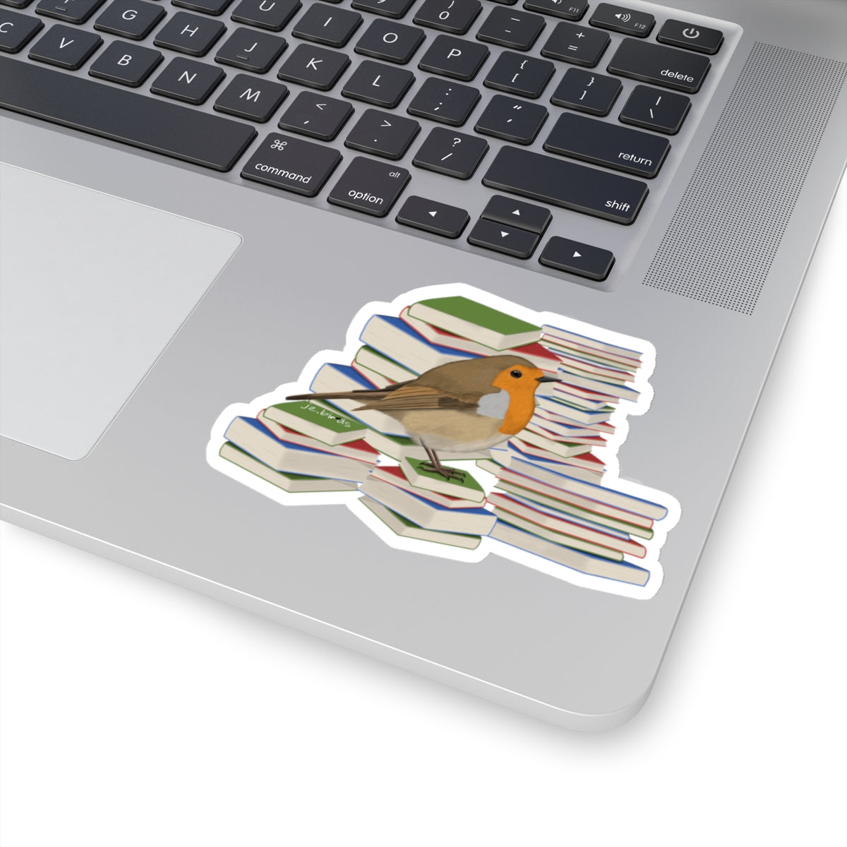 Robin Bird and Books Birdlover Bookworm Sticker
