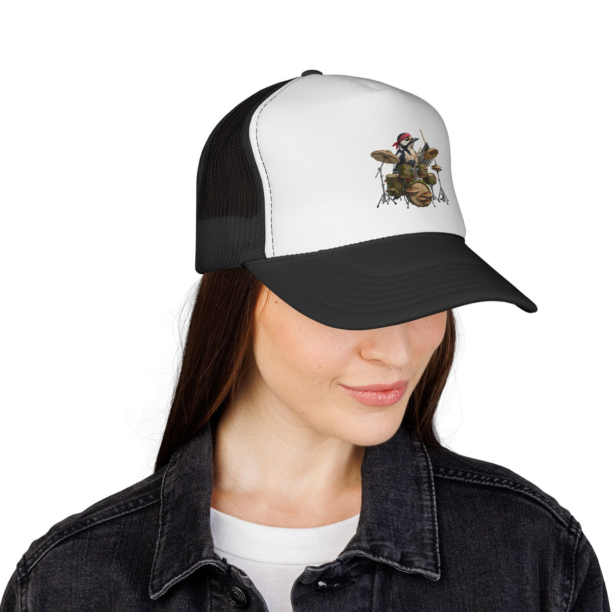 The Woodbarker "Rimshot" Trucker Cap – Drummer Edition - Backyard Birds Hats – animal and bird style