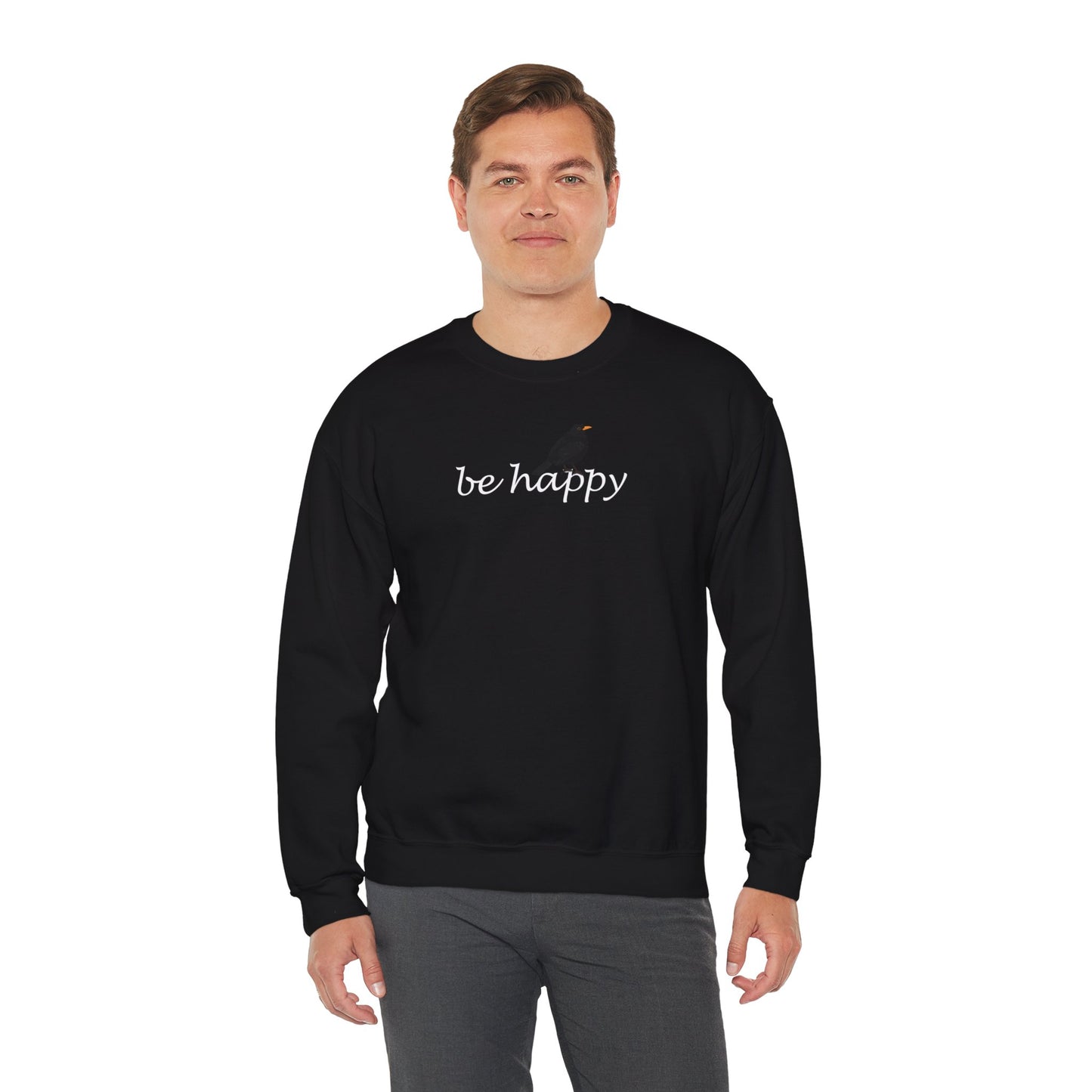 Amsel Be Happy Vogel Sweatshirt für Vogelbeobachter