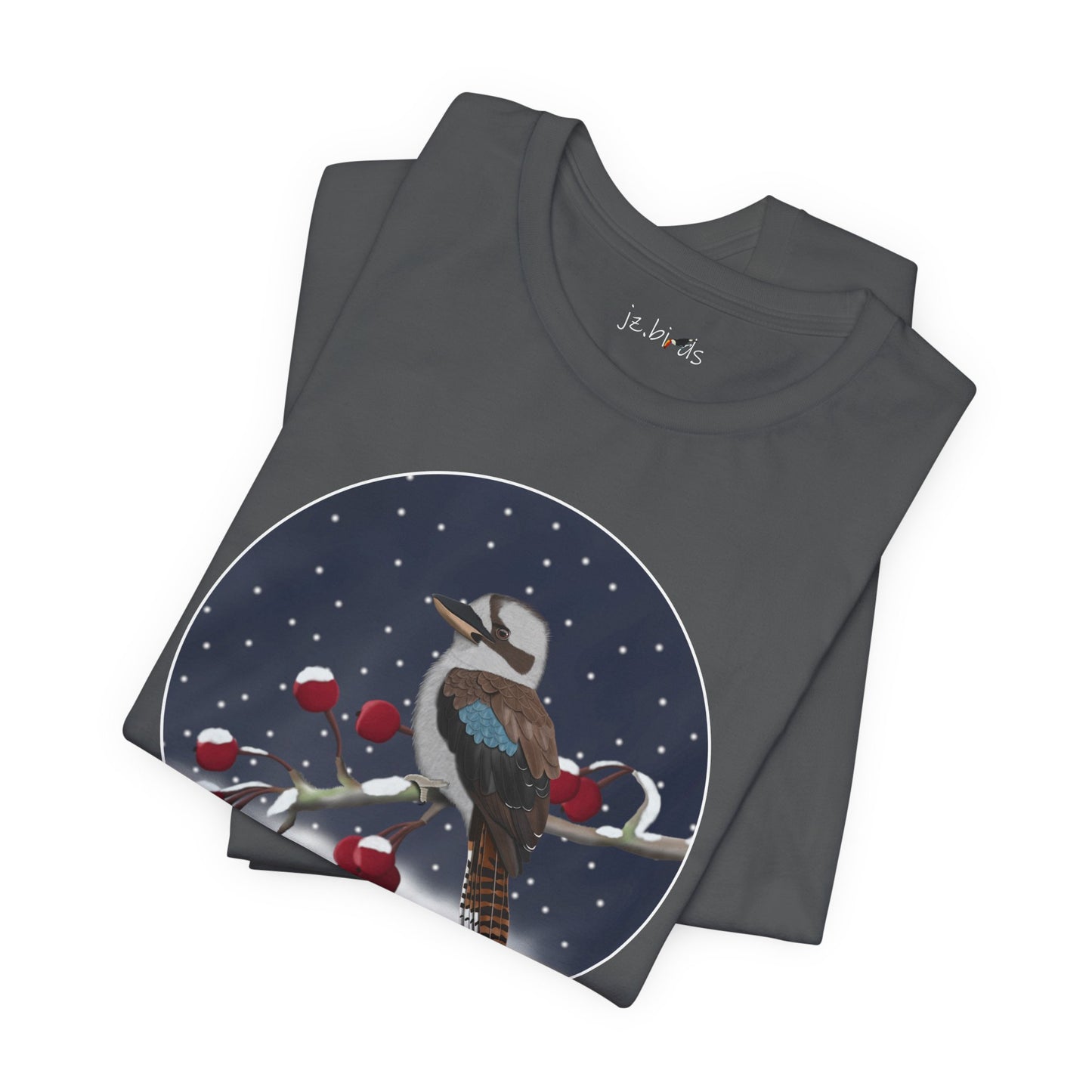 Kookaburra on a Winter Branch Birdwatcher Christmas Bird T-Shirt