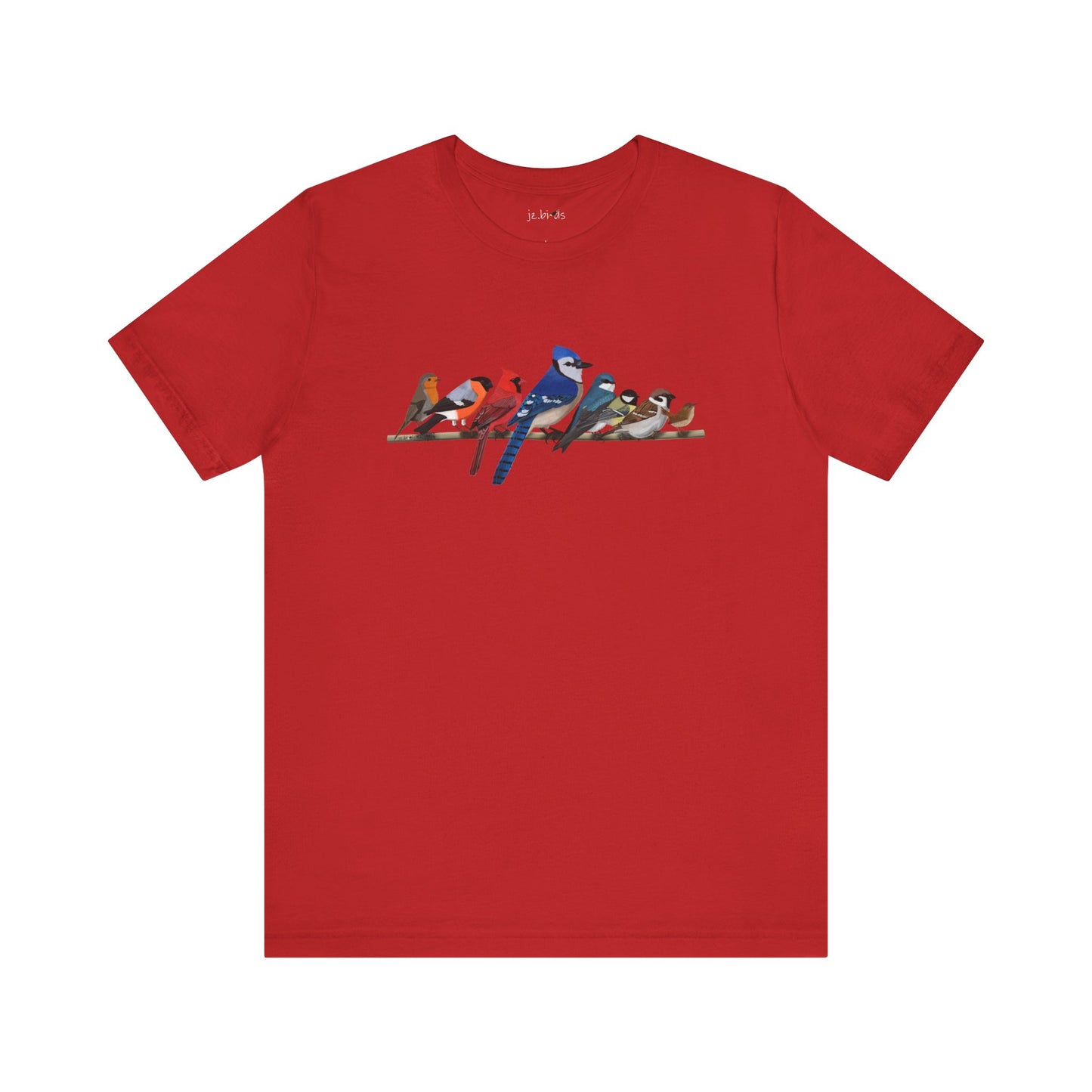 Blue Jay Cardinal Robin Garden Birds on a Branch Birding & Birdwatching Bird T-Shirt