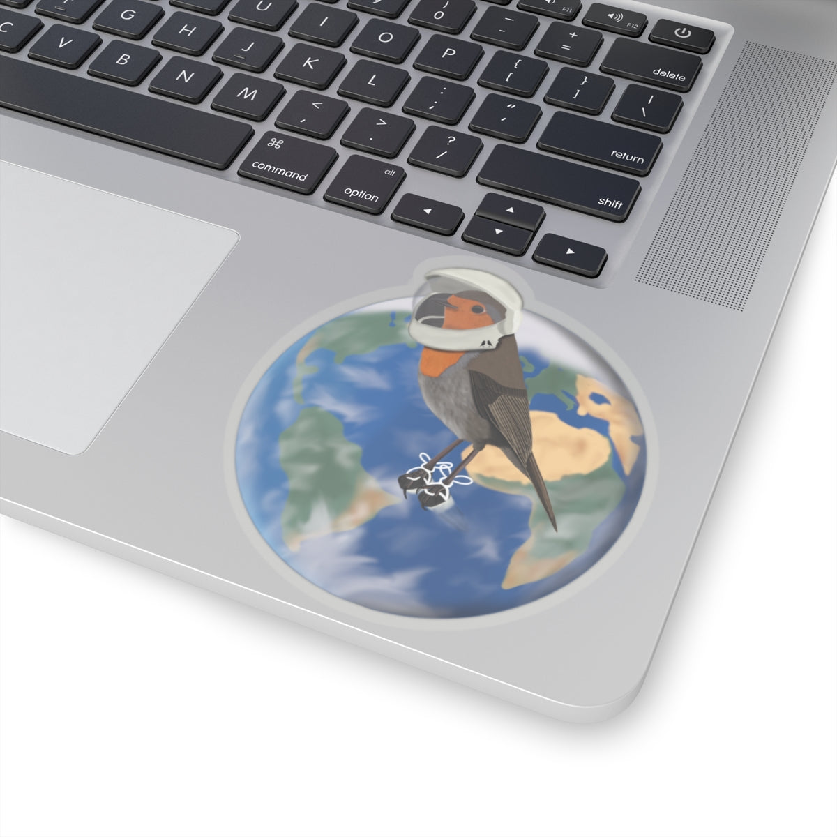 Robin Bird in Space as an Astronaut Kiss-Cut Sticker