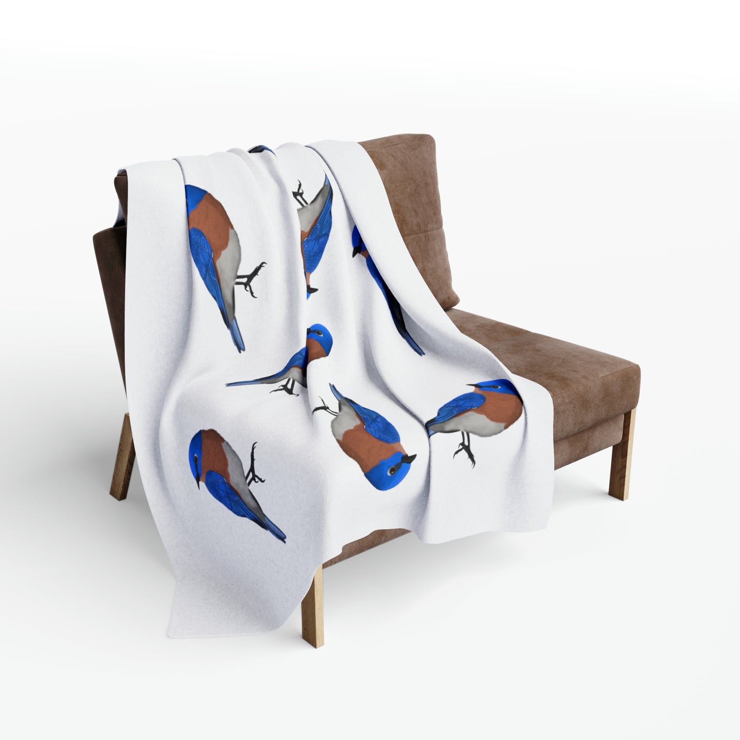 Bluebird Bird Arctic Fleece Blanket White – Bed, Sofa Blankets