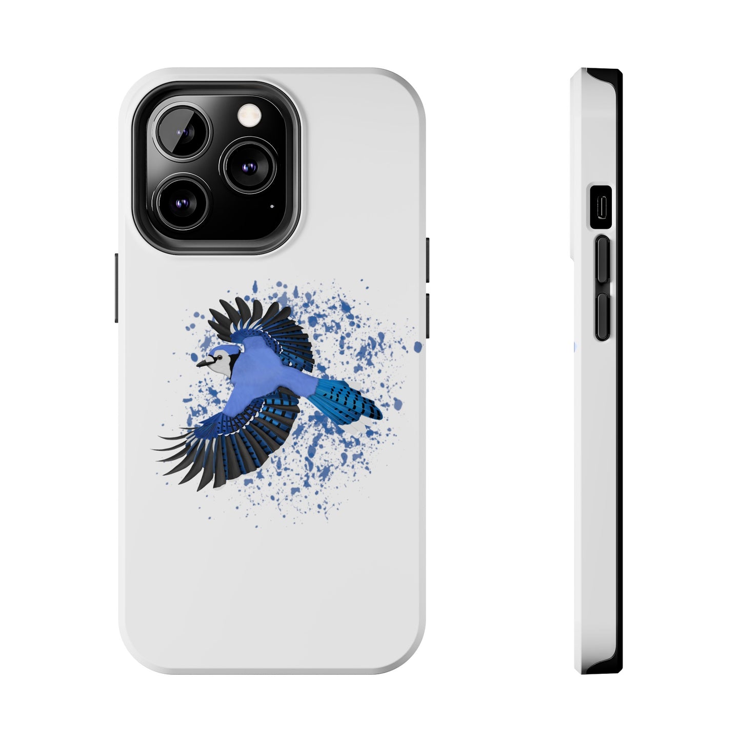 Blue Jay Bird Art Tough Phone Case White