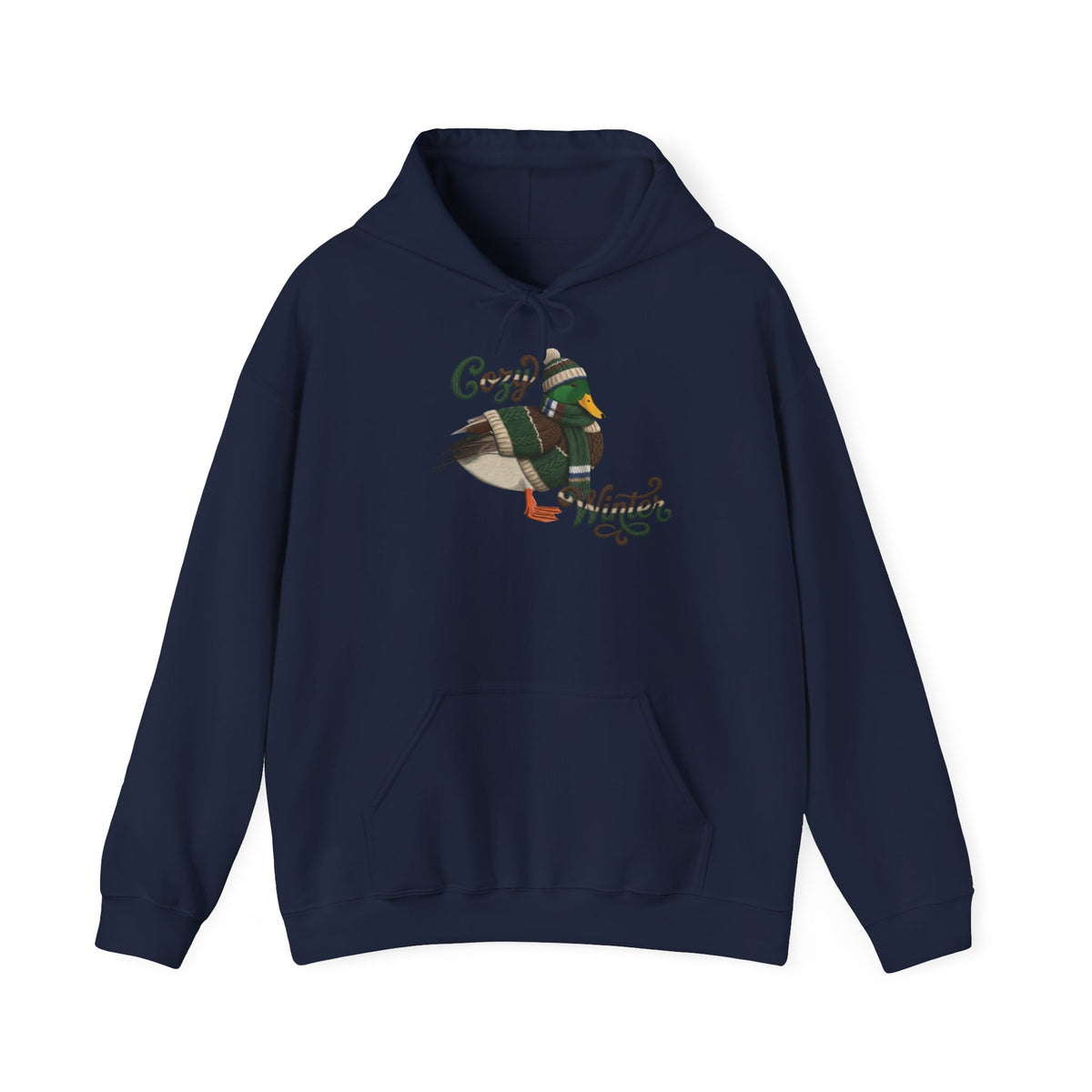 Ente mit Strickmütze Kapuzenpullover – artistic apparel und casual outerwear Stil