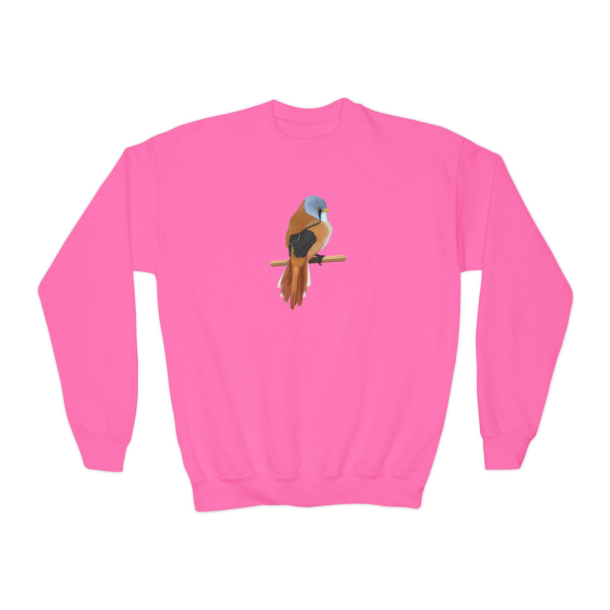 Bearded Reedling Bird Birdwatching Youth Crewneck Sweatshirt Sweatshirts – Casual Kids Clothing and Cool Weather Outfit style
