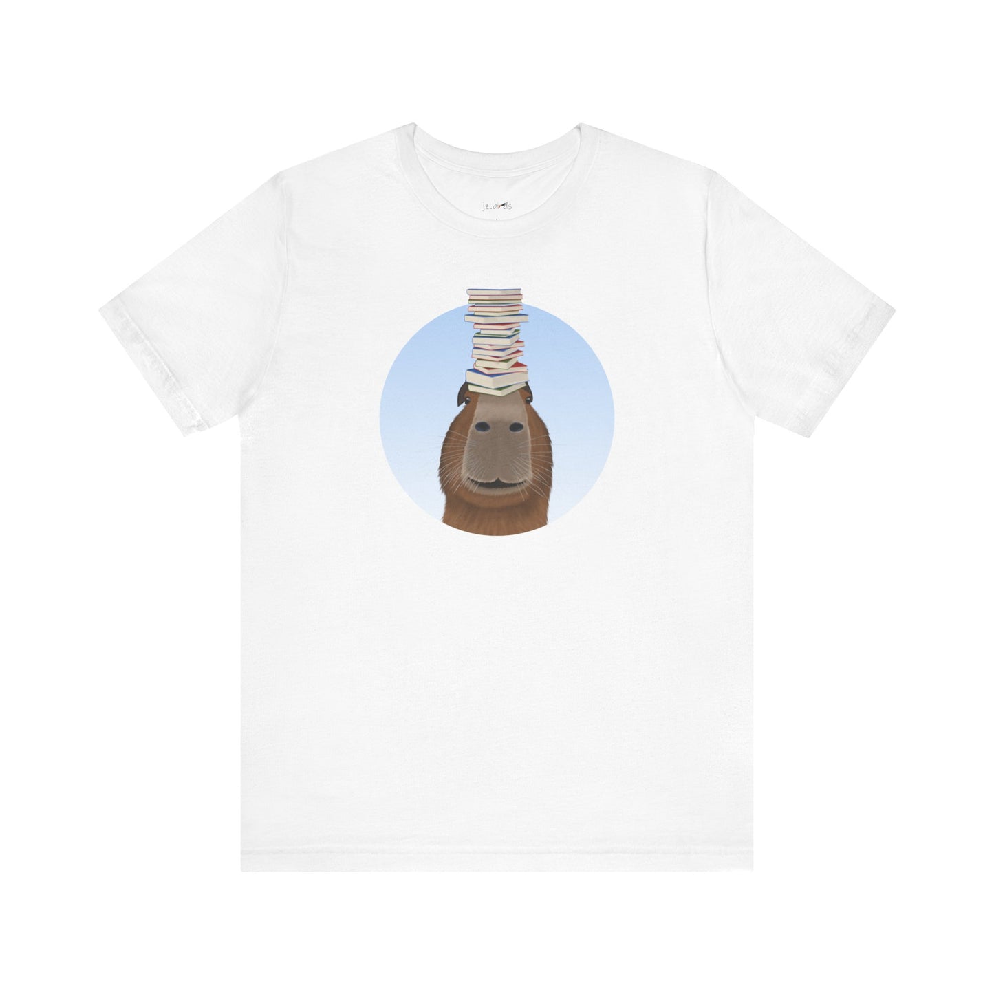 Capybara with Books Funny T-Shirt