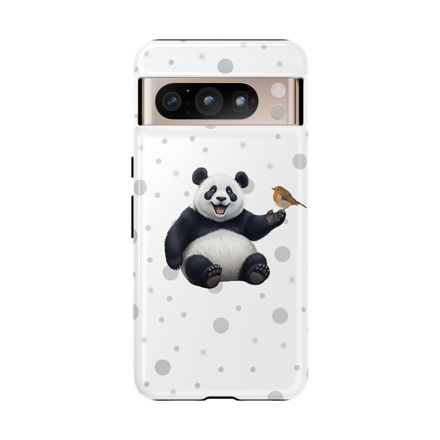 Rotkehlchen mit Panda iPhone & Google Pixel Tiermotiv Handyhülle - Tierisch guter Schutz