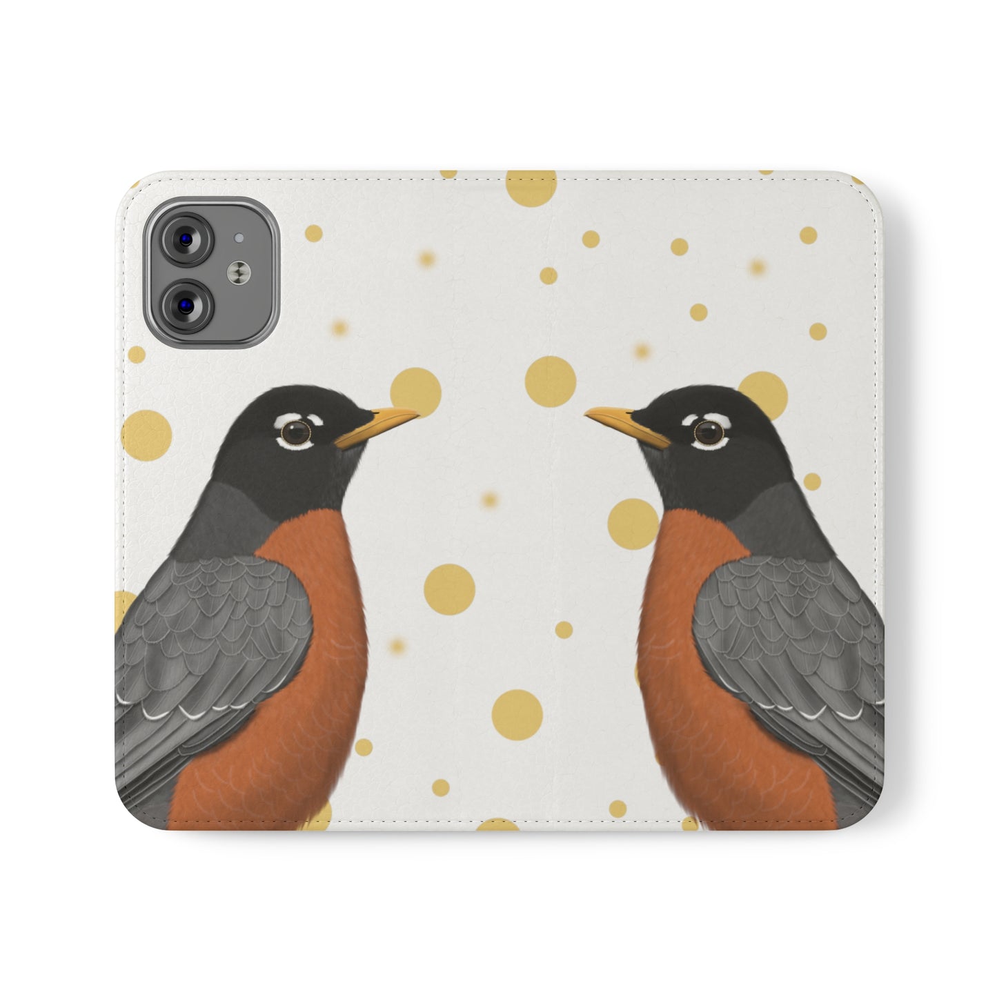 Robin Bird Art Phone Flip Case