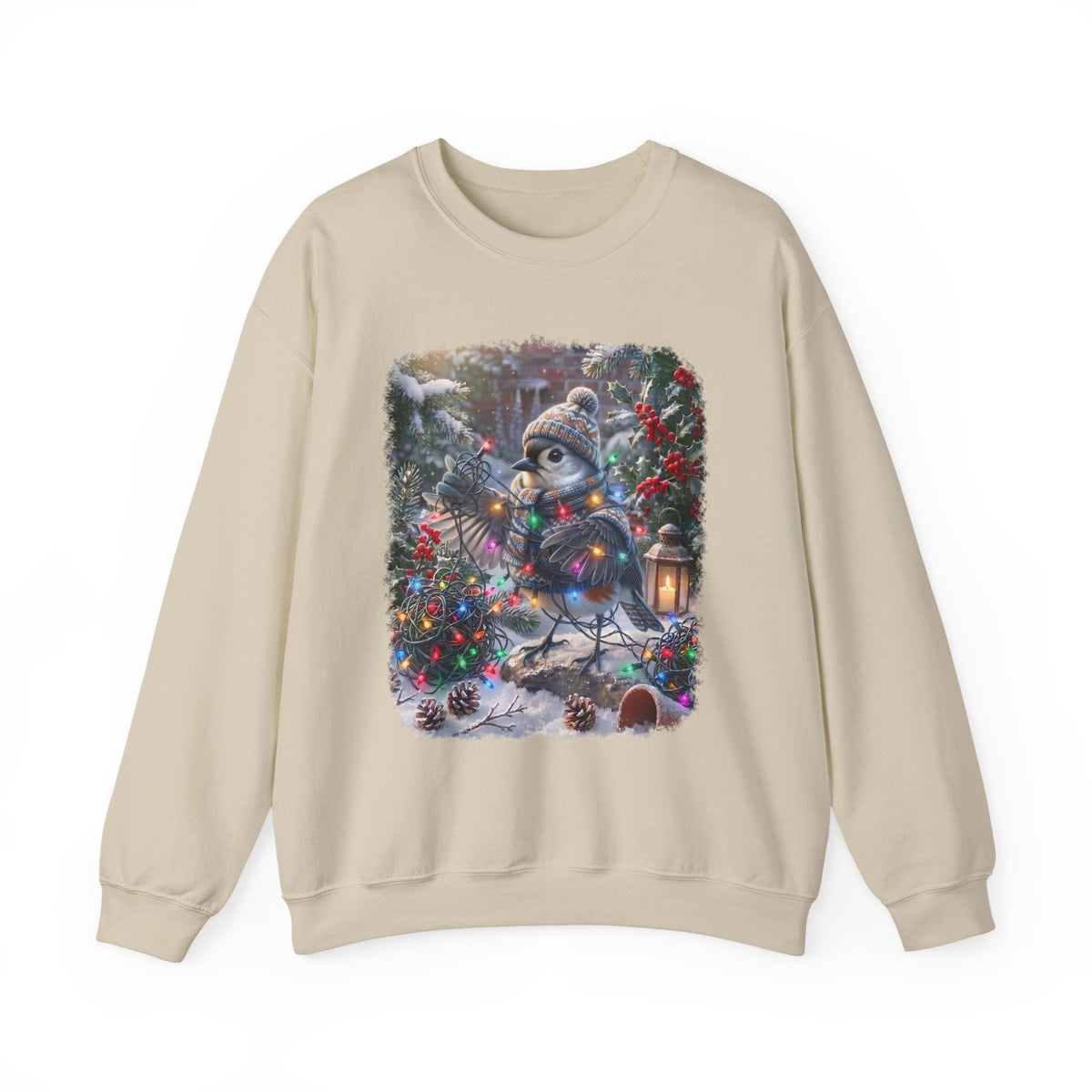 Tufted Titmouse Christmas Sweatshirt – Tangled Lights Winter Crewneck