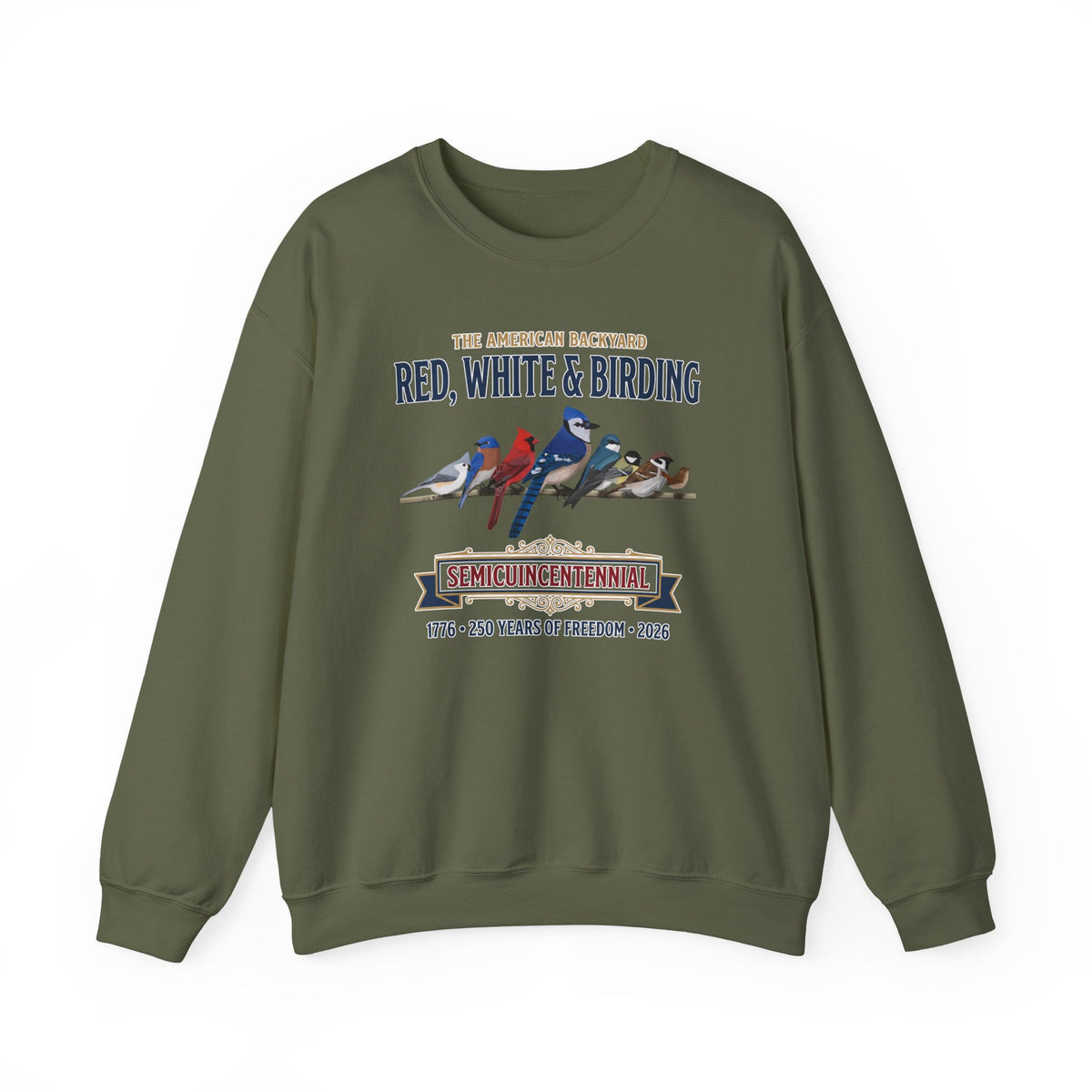 Red, White & Birding Vintage Sweatshirt | US 250th Anniversary Crewneck