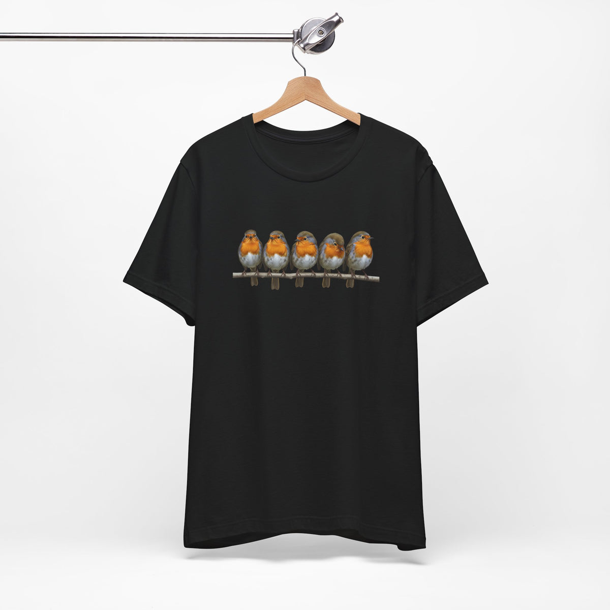 Rotkehlchen T-Shirt (Unisex) – Weiches Premium Shirt mit Einzigartigem Vogelmotiv