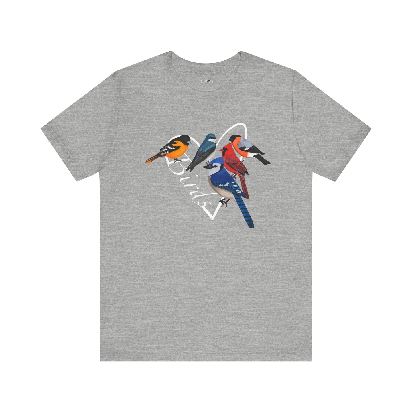 Blue Jay Cardinal Oriole Bullfinch Tree Swallow Heart Bird T-Shirt
