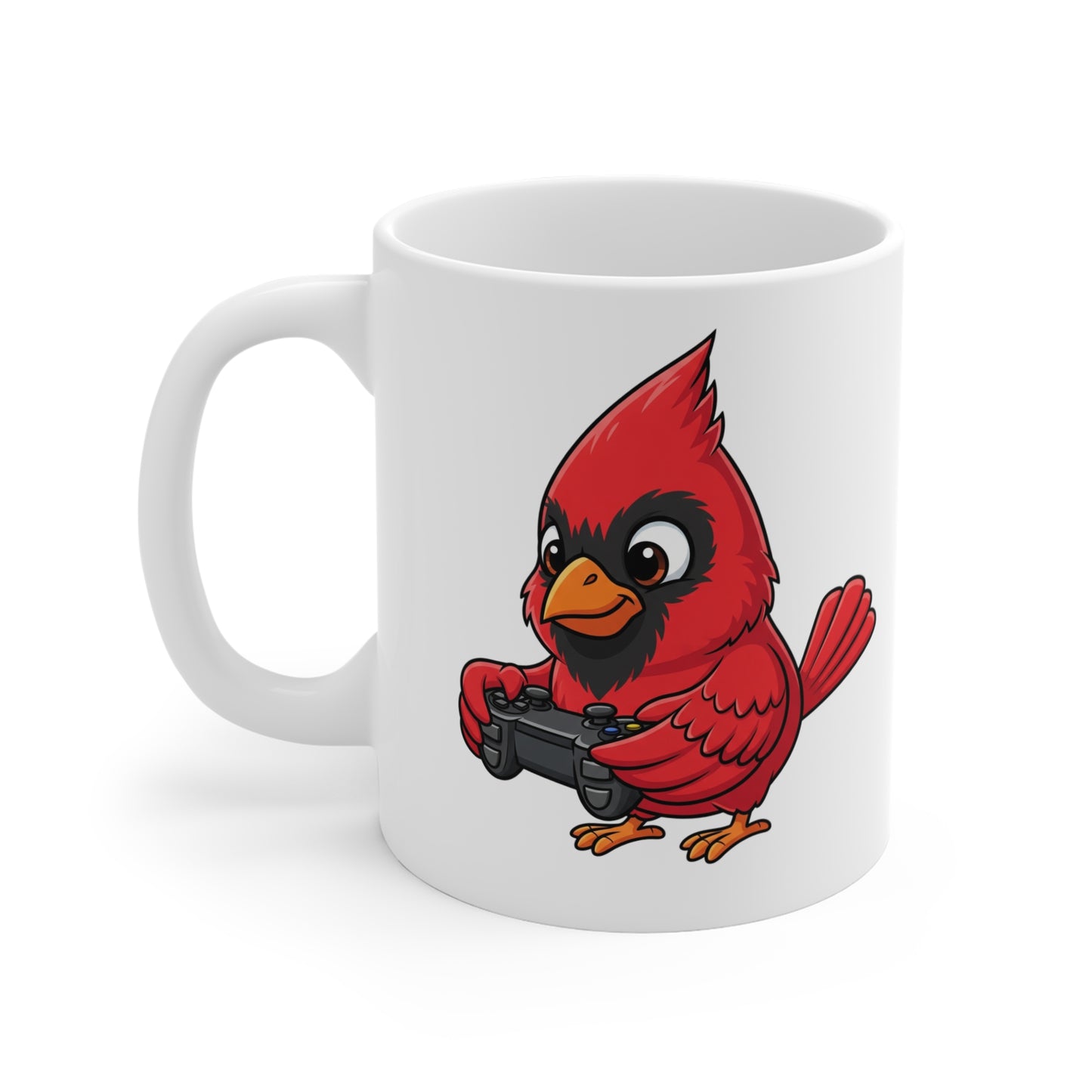 Cardinal with Controller Video Games Gaming Bird Mug 11oz