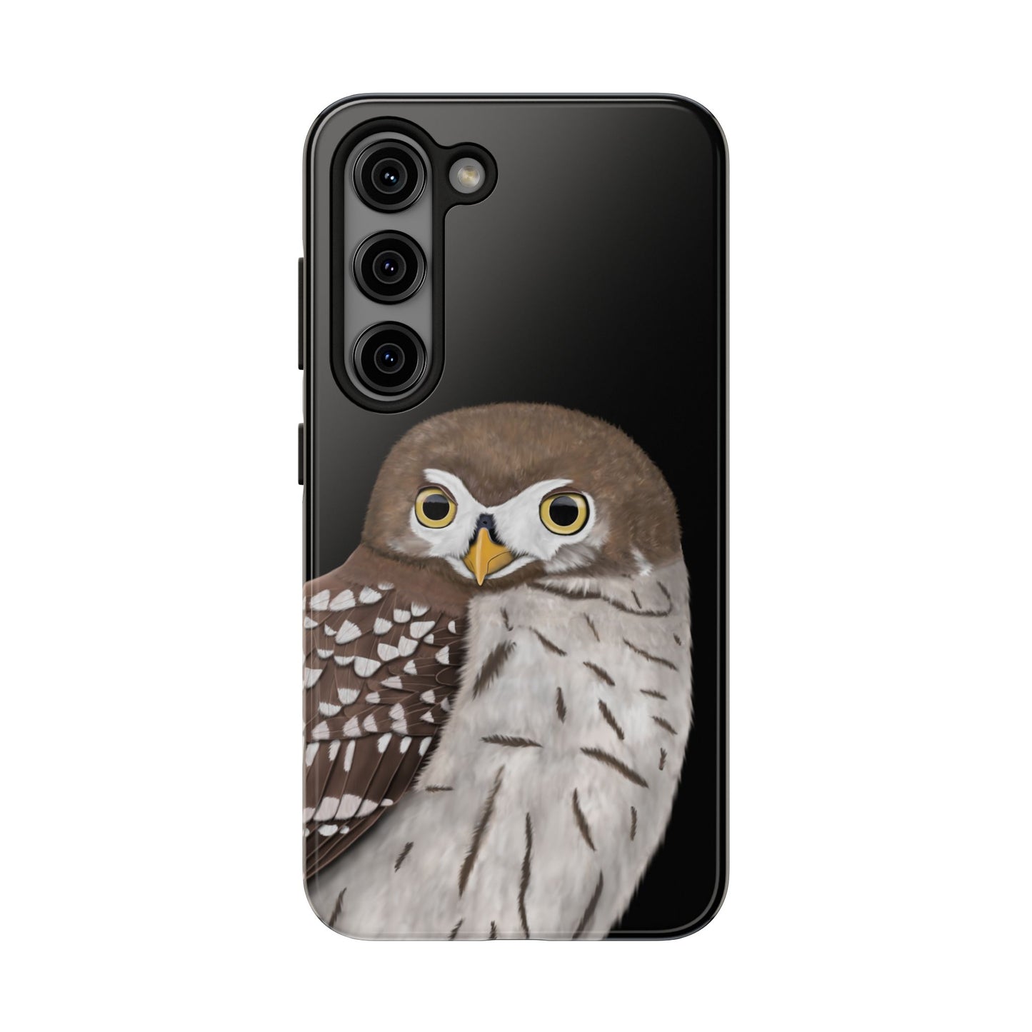 Owl Bird Art Tough Phone Case Black