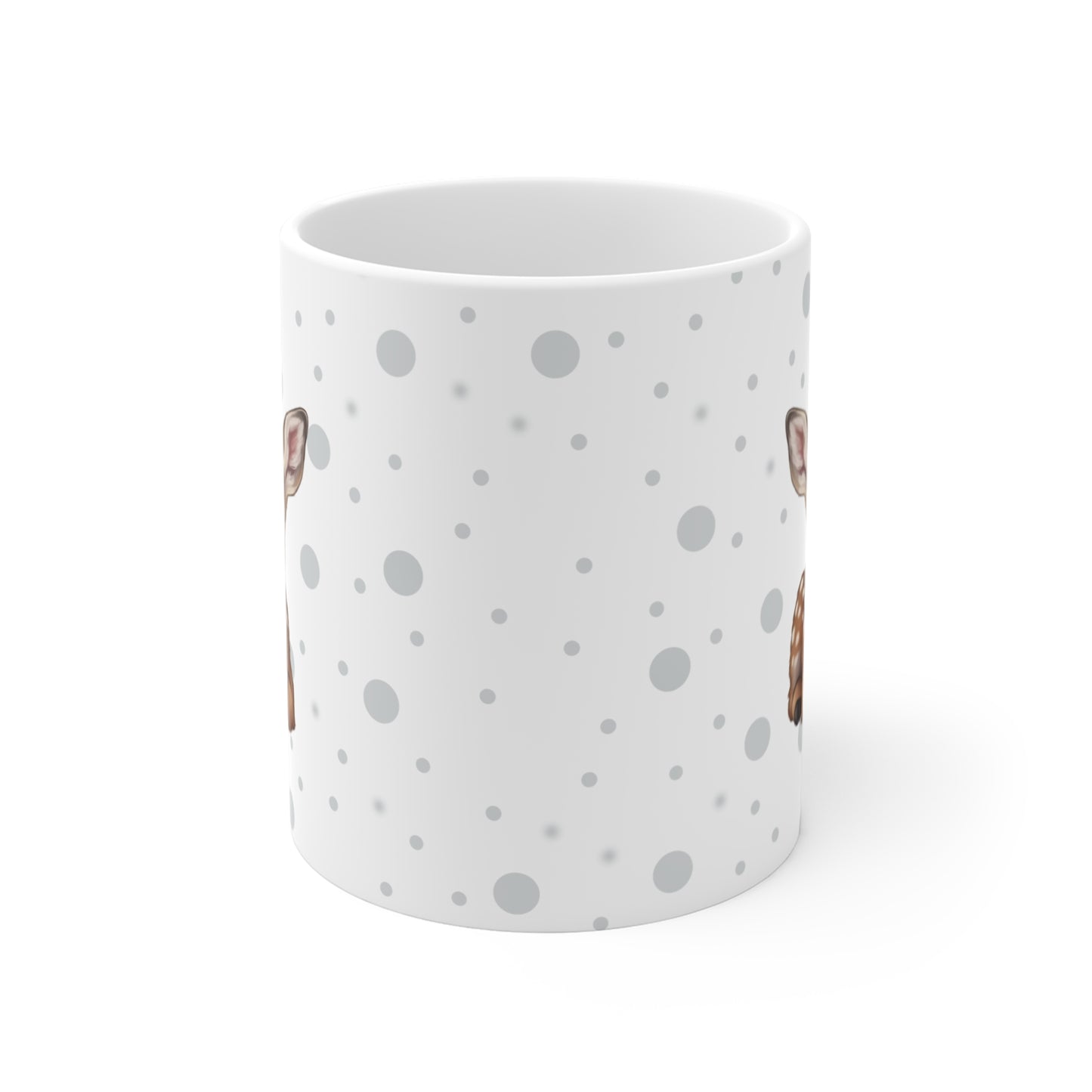 Cute Fawn Mug with Kingfisher 11oz for Animal Lovers & Bird Watchers