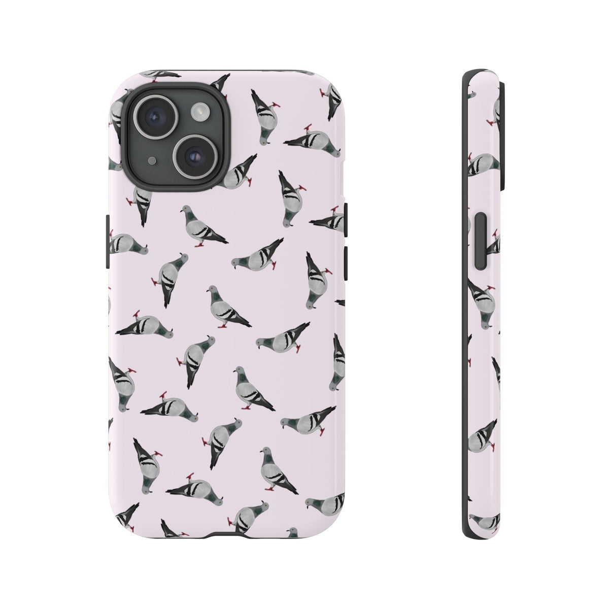 Coque de téléphone portable rose avec motif de colombe | Motif d'oiseau pour iPhone et Google Pixel